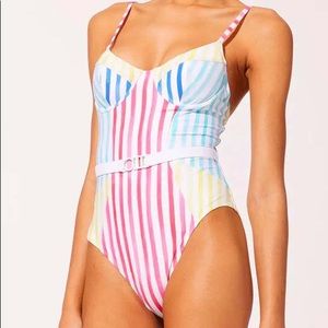 Solid + Striped Spencer Color block One Piece